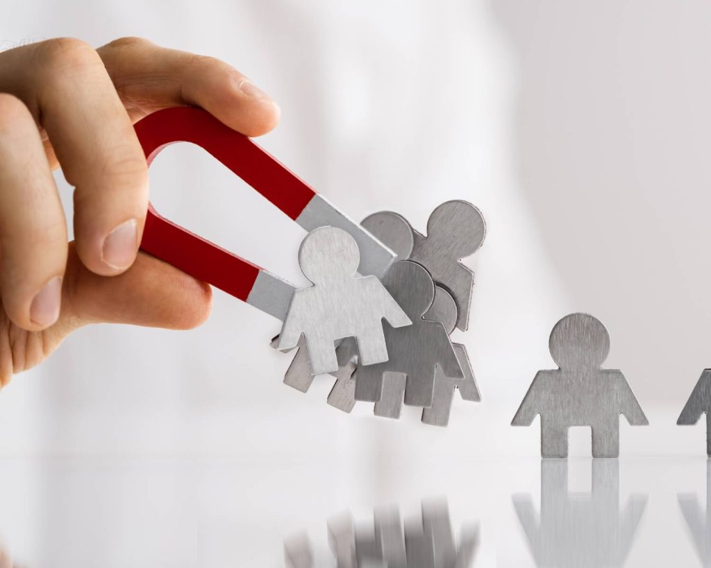 Content marketing lead generation drawing in targeted audience