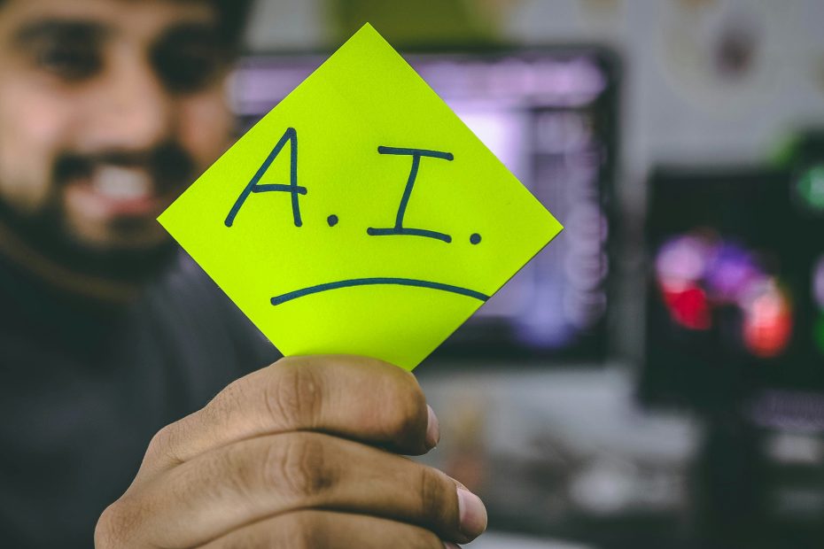 Artificial Intelligence in Marketing concept shown on sticky note